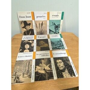 Vintage Lot of 9 Nouveaux Classiques Larousse French Paperback Books